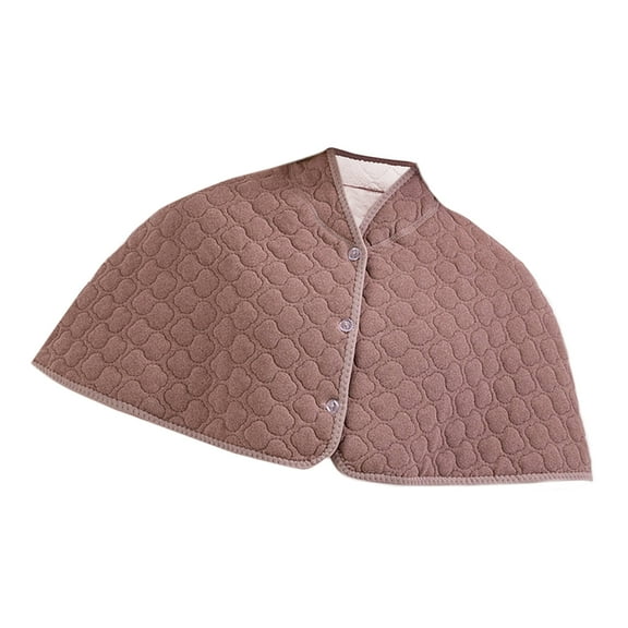 Jesscasday Womens Thick Warm Ponchos Button Front Fleece Lined Shoulder Wrap Quilted Shawl Capes Winter Thermal Short Cloak Coverup