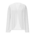 thumbnail image 4 of Sevevn Cardigans pour Femmes Cardigan Décontracté Uni Manches 3/4 Tops Amples Économies du Nouvel An Blanc TTG, 4 of 8