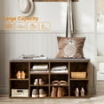thumbnail image 4 of FDW Shoe Bench Storage Bench with Padded Seat 10 Compartments Holds Up to 600 lb,Brown, 4 of 7