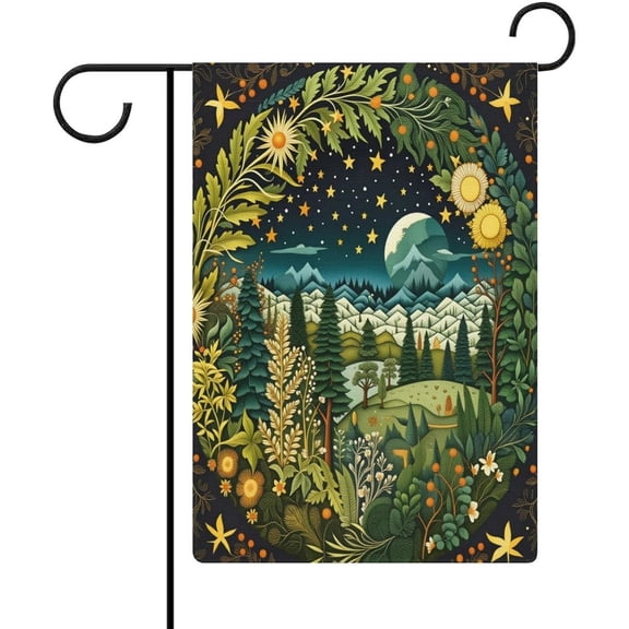 Bohemian Holiday Winter Festival Decorations Garden Flag 12 x 18 Inch Double Sided Burlap Outdoor Decor
