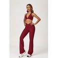 thumbnail image 3 of PISONIC Women Two Piece Workout Sets Cross Back Sports Bras Matching High Waist Flared Leggings Gym Yoga Outfits, 3 of 8