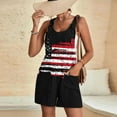 thumbnail image 4 of Cavosen Independence Day Plus Size Loose Patriotic Jumpsuits Short Overalls with Pocket Star and Stripe Summer Going Out Rompers, 4 of 7