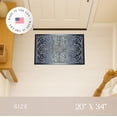 thumbnail image 3 of Maples Rugs Pelham Transitional Vintage Scroll Navy Grey Washable Entryway Area Rug, 1'8 x 2'10, 3 of 8