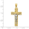 thumbnail image 3 of 14K Two-Tone Gold Charm Pendant Themed 42 mm 19 Diamond-Cut Crucifix, 3 of 4