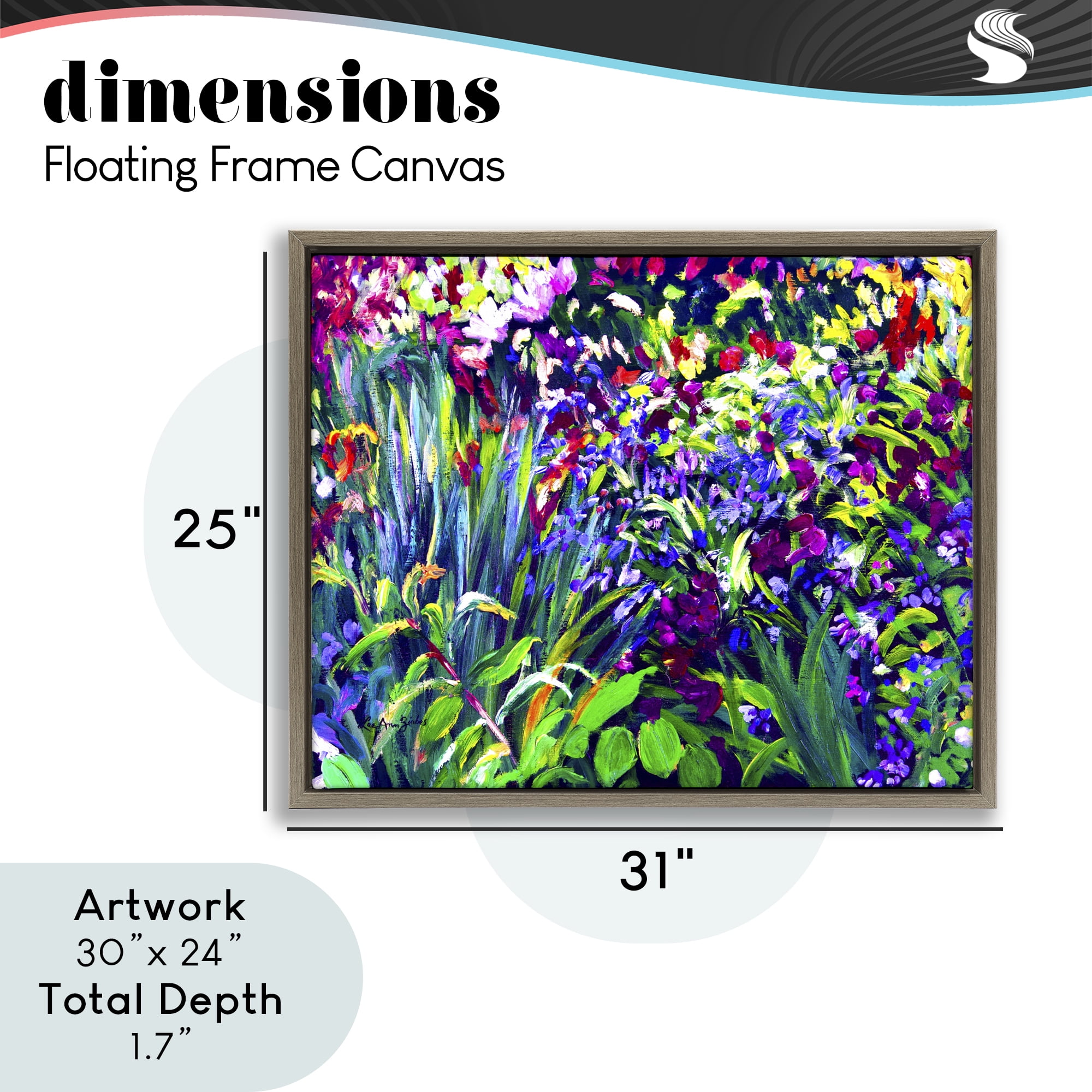 Stupell Industries Vibrant Confetti Garden Brown Framed Floater Canvas Wall Art, design by Lee Ann Zirbes