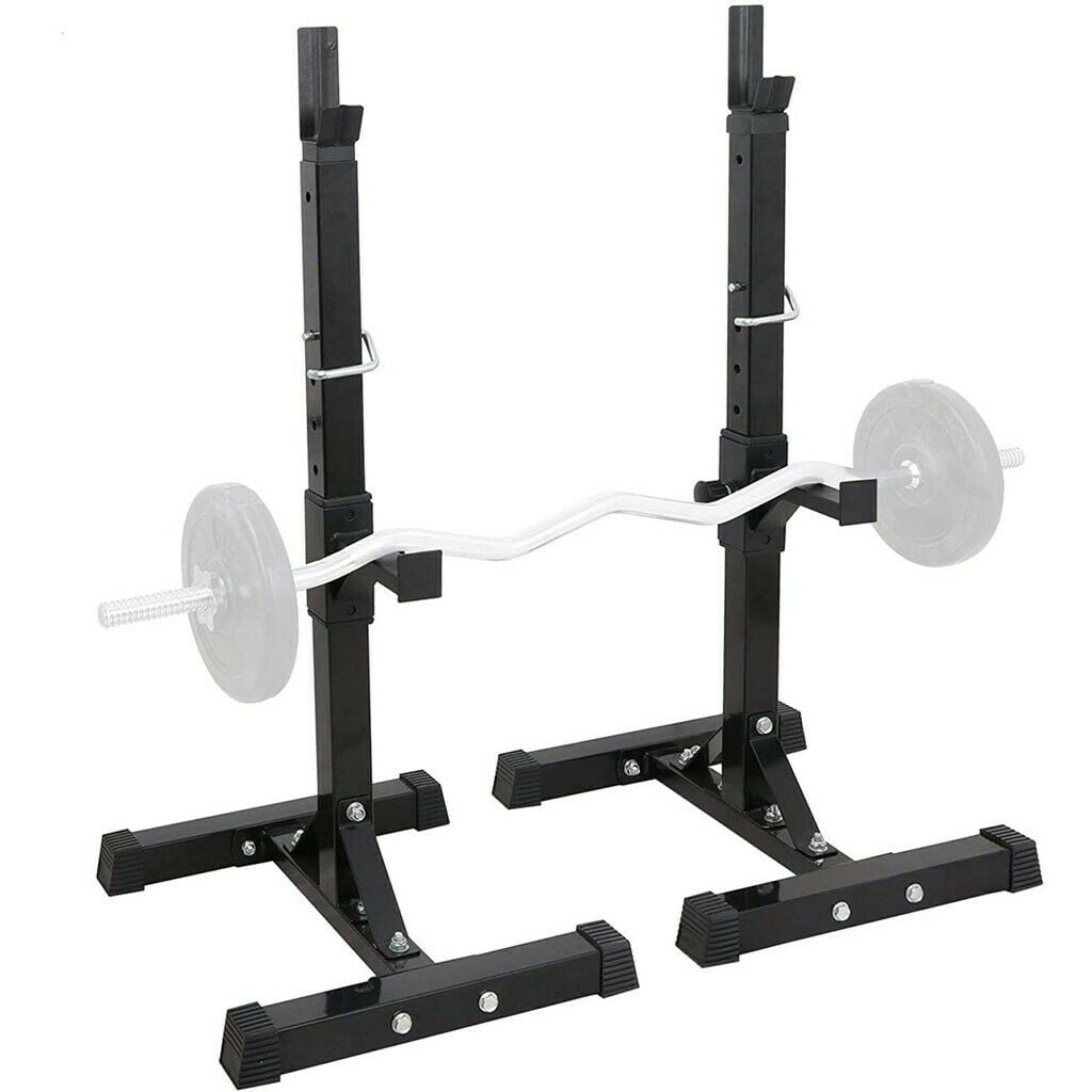 Details about   Adjustable Portable Squat Power Rack Weight Bench Press Barbell Rack Stand 