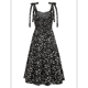 thumbnail image 3 of Vestido de Verano Informal con Escote en V, Color Negro, Talla S, 3 of 10