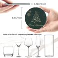 thumbnail image 4 of Posavasos de cuero de 6 piezas, posavasos de copos de nieve con diseño de árbol de Navidad de oro verde para bebidas, posavasos para tazas, regalo de inauguración de la casa, ideal para la decoración, 4 of 7