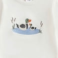 thumbnail image 4 of larppty Duck Hunting Baby Clothes Bubble Romper Baby Boy Duck Long Sleeve Sweatshirt Bodysuit Fall Winter Outfit (Z02-White, 6-12 Months), 4 of 4