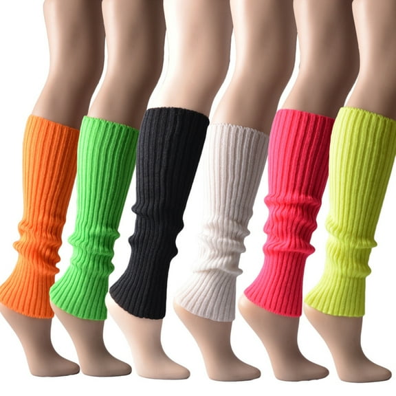 Dengjunhu 1 Pair Womens Fashion Leg Warmers Adult Ribbed Knitted Long Socks for Party Sports Casual Socks