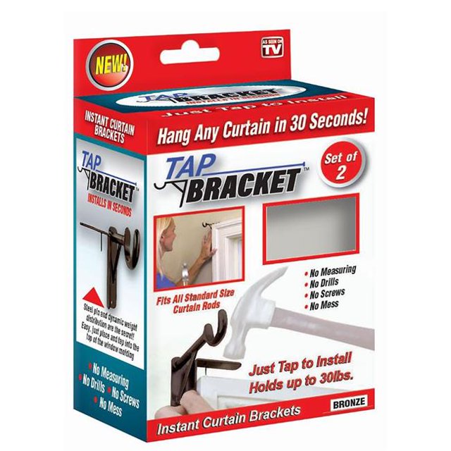 Support de Rideau en Acier 30 lbs Vu à la Télé, Bronze