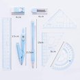 thumbnail image 4 of LABANCA 8 Pcs Compass Set with Protractor Rulers Pencil for Math Geometry Blue, 4 of 4