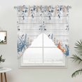 thumbnail image 3 of Eucalyptus Leaves Starfish Swag Valances for Windows 2 Pack Shells Summer Ocean Wood Grain Swag Kitchen Curtains 63 Inches Long Rod Pocket Short Window Treatment for Kitchen Bathroom 36"x63", 3 of 9