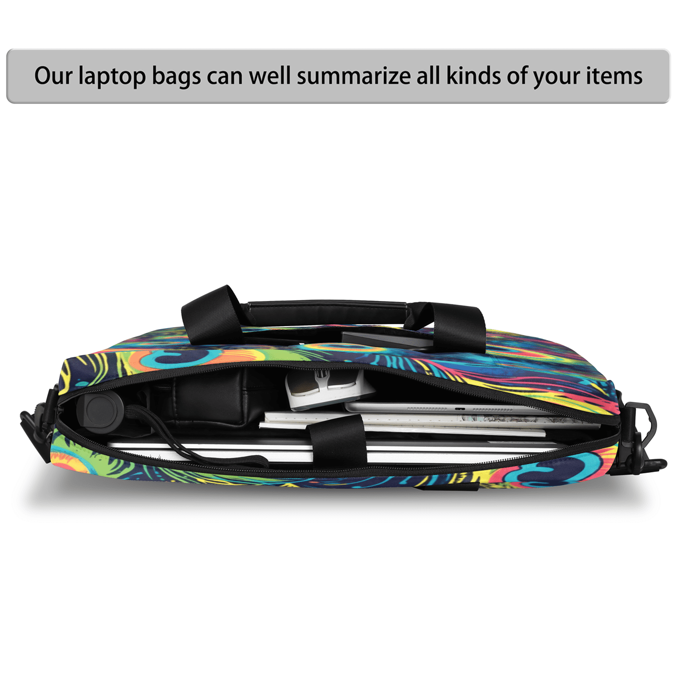 Herdesigns Peacock Feather Laptop Bag for Women Men, Computer Case Briefcase Messenger Bags, 15-15.6 inch Laptop Sleeve Shoulder Bag