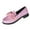 Pink, variant on Xfvqtps Womens British Style Bow Leather Loafers Round Toe Flat Sole Comfortable Plus Size Casual Shoes for Fall Winter White