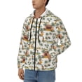 thumbnail image 3 of Uemuo Hawaiian Style for Men's Fashion Full-zip Hoodies & Sweatshirts with Kangaroo Pocket, Zip-up Hooded Sweatshirt, Moisture Wicking & Breathable-Small, 3 of 5