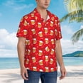 thumbnail image 3 of Fotbe Christmas Hat beer Camisa Hawaiana para Hombre Unisex – Camisa Casual de Verano con Botones de Manga Corta de Algodón y Lino,Large, 3 of 7