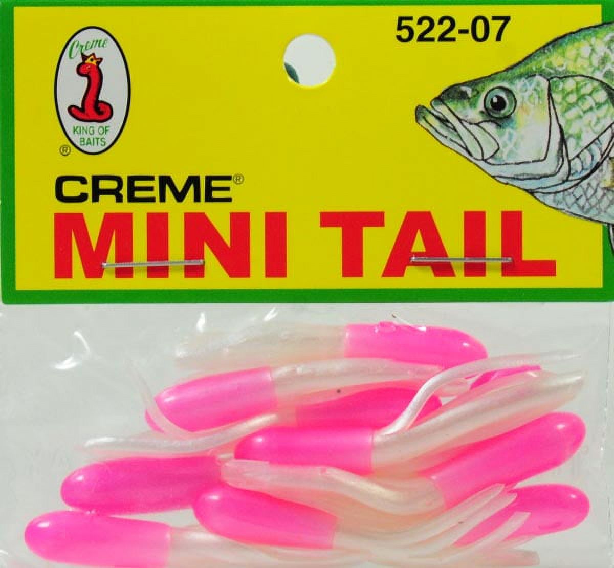 (6 pack) Creme 1.5" Mini Tail Lure, Hot Pink & Pearl