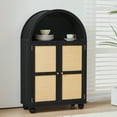 thumbnail image 5 of Wirrytor Arched Kitchen Storage Cabinet, Sideboard Buffet Cabinet with 2-Tier and 2 Doors, Black Sideboard, Kitchen Pantry Cabinet, Wooden Storage Cabinet for Living Room, 5 of 8
