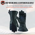 thumbnail image 5 of Daniel Smart Motorcycle Leather Winter Gloves Close Out Cow Hide Heavy Duty with Adjustable Wrist Strap and Touch Screen Fingertips- 2XL, 5 of 6