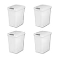 thumbnail image 5 of 7.5 Gallon White Wastebasket with Touch-Open Lid: Ideal Office Trash Can, Under Sink Trash Can, Or Garbage Can with Lid for Kitchen, Bathroom, Mudroom, 5 of 7