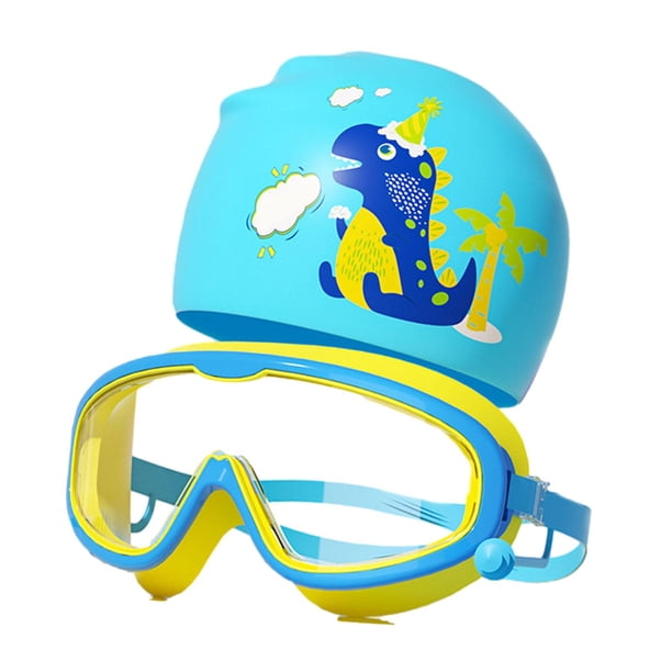 Gorro de baño para niños Gafas de natación para niños Gafas de natación ajustables para niños Gafas de natación para niños Protección para nadar en y amarillo