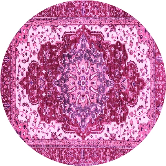 Ahgly Company Indoor Round Persian Pink Traditional Area Rugs, 4' Round