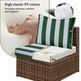 thumbnail image 3 of 14 Pieces Outdoor Replacement Sectional Cushions Set, Waterproof patio furniture cushions For Outdoor Furniture, 4in thick outdoor couch cushions For 6 Seat（Green white）, 3 of 6