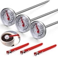 thumbnail image 1 of 3 Pcs Instant Read 1 Inch Dial Food Thermometer Pocket Kitchen Thermometer with 3 Pcs Calibration Sleeves for Meat Food Cooking Coffee Drinks Chocolate Milk Foam, 1 of 7