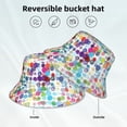 thumbnail image 5 of Kll Colorful Watercolor Dots Bucket Hat For Women Men Packable Travel Beach Sun Hat Outdoor Rave Accessories Reflective Fisherman Cap, 5 of 9