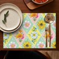 thumbnail image 4 of Pioneer Flower Floral Print Pattern Summer Placemats Table Placemats Set Of 6-Linen Kitchen Washable Placemats Table Mats 12x18 Inch Non-Slip Heat Resistant, 4 of 5