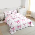 thumbnail image 3 of Feelyou Kawaii Bowknot Kids Twin Comforter Sets, White Pink Watercolor Bedding Set, 2pcs, 3 of 8
