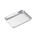 thumbnail image 1 of stanreset Stainless Steel Baking Tray Bakeware Pan Serving Plate Rectangle Cake Pastry Cookies Restaurant Metal Dinnerware 23*17cm, 1 of 9