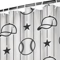 thumbnail image 3 of Black and White Baseball Caps Pattern Shower Curtain 72"x72" ,Bathroom Decorative Shower Curtains Set with 12 Hooks,Modern Waterproof Washable Shower Curtain, 3 of 6