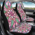 thumbnail image 2 of POLERO Car Decor Auto Interior Front Seat Protector for Sedans and Trucks, Washable Polyester Seat Cover Set of 2, Pink Mandala Floral, 2 of 4