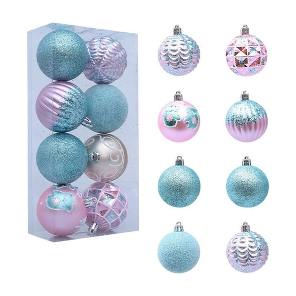 A 8 Pack Colorful Christmas Ball Ornament Set For Vibrant Tree Decoration