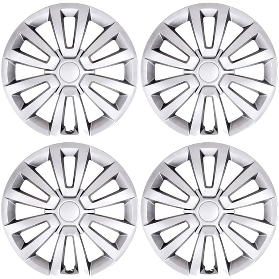 Set of 4 16" 12 Spoke Wheel Covers for 2012-2019 Volkswagen Beetle - Silver