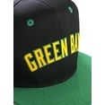 thumbnail image 3 of Original Snapback Custom American Cities State Letters Ajustable Flat Visor Cap (Green Bay Black Green, Green Gold), 3 of 4