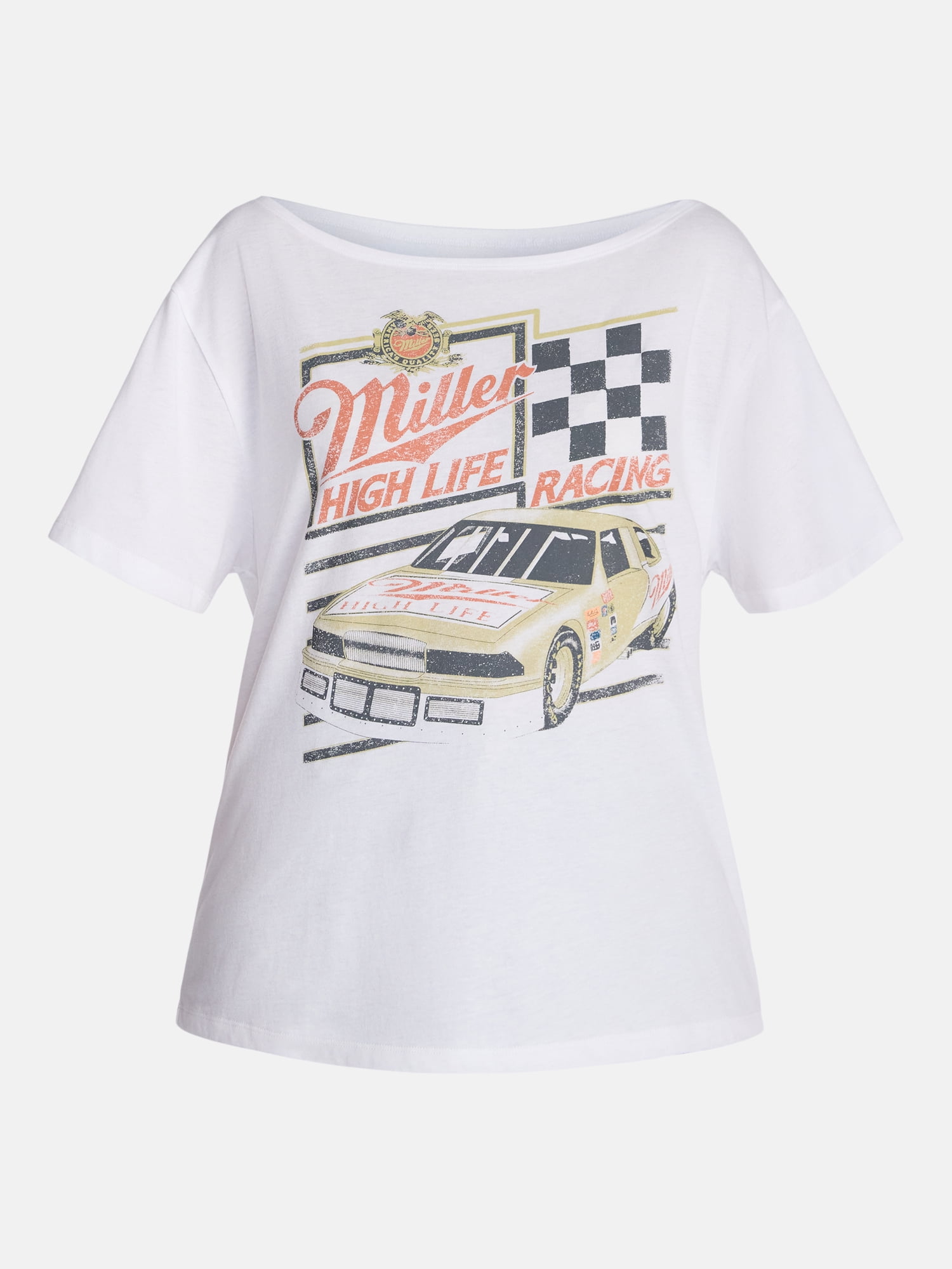 Miller High Life Women's Off the Shoulder Graphic Tee, Sizes XXS-XXL