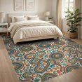 thumbnail image 3 of ODIKA 8'x10' Washable Area Rug Durable, Non-Slip Alphabet Abc Journey Through Squares Wildlife Botanical Classroom for Living Room, Under Sectional, Family, 3 of 7
