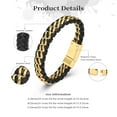 thumbnail image 2 of Cremation Jewelry Urn Bracelet for Ashes Genuine Leather for Women Men Keepsake Memorial Cuff Bangle Braided Wristband Bracelet for Men, 2 of 9