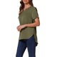 thumbnail image 4 of INSPIRAR CHIC Blusas de Verano Casuales para Mujeres con Cuello en V y Mangas Cortas, Tops de Corte Curvo en Verde Militar M, 4 of 6