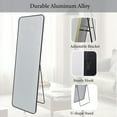 thumbnail image 3 of GLSLAND Full Length Mirror 60" x 20" Modern Rectangle Standing Floor Mirror with Round Corners, Black, 3 of 7