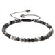 thumbnail image 1 of Nvzi Pulsera de cuentas hecha a mano, pulsera de cuentas finas de 4 mm tejida con cuentas de piedra natural ajustables, pulsera hecha a mano (blanco y negro), 1 of 5