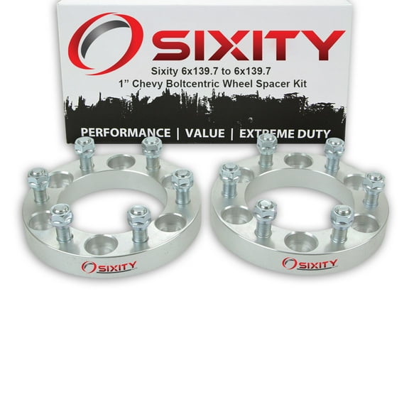 Sixity Auto 2 pc 1" 6x139.7 Wheel Spacers compatible with Chevy C2500 K2500 Silverado 2500 M14x1.5mm 1.25in Studs Lugs