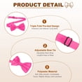 thumbnail image 3 of Pajarita para hombres, pajaritas ajustables con pañuelo de bolsillo, conjuntos de pajaritas preatadas para bodas (Rojo Rosa, 2 tamaños), 3 of 6