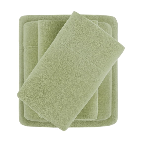 Green Micro Fleece Sheet Set - Soft & Cozy 100% Polyester Bedding Set for Ultimate Comfort - Hypoallergenic, Lightweight & Warm - Queen/King/Twin Available