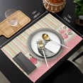 thumbnail image 7 of Rose Flower Pink Lace Stripes 4/6pcs Table Pad Mats for Dining Table Home Kitchen r Accessories Linen Placemats Coaster, 7 of 7