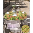 thumbnail image 5 of nqOlkjepod Summer Green Leaves Outdoor Tablecloth with Umbrella Hole & Zipper, Tropical Watercolor Botanical Round Table Cover 54 Inch, Dining Waterproof Table Cloth Protector for Patio/Party/Picnic, 5 of 7