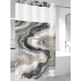 thumbnail image 4 of Grey Ombre Marble No Hook Shower Curtain Waterproof, Bathroom Curtains with Snap in Liners and See Through Top Window, Abstract Modern Art Hotel Style Bathtub Curtains Shower 36"Wx78"L, 4 of 8